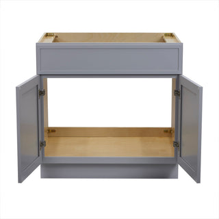 Vanity Art Birch Plywood Single Base Storage Cabinet, Gray, 33"