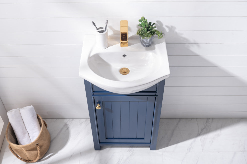 Marian Transitional Blue 20" Single Sink Vanity