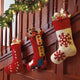 Toy Train Christmas Stocking in Red