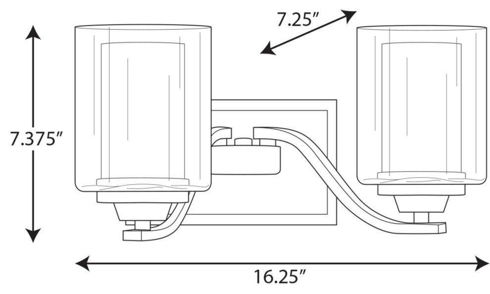 Kene Collection Graphite 2-Light Bath