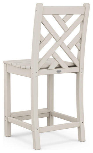 Polywood Chippendale Counter Side Chair, Sand