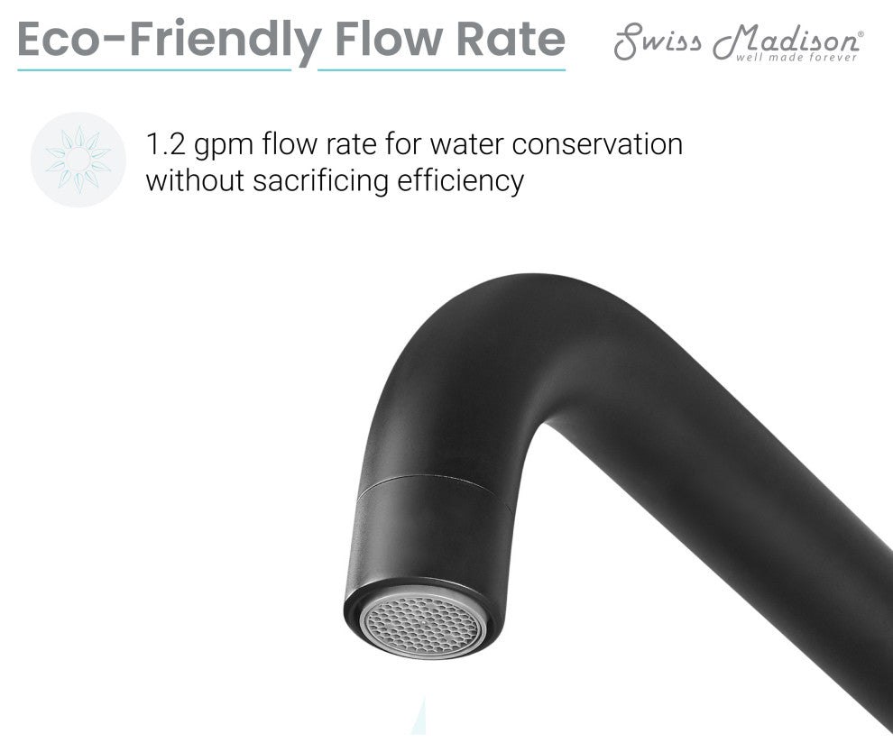 Ivy Single-Handle, Wall-Mount, Bathroom Faucet, Matte Black