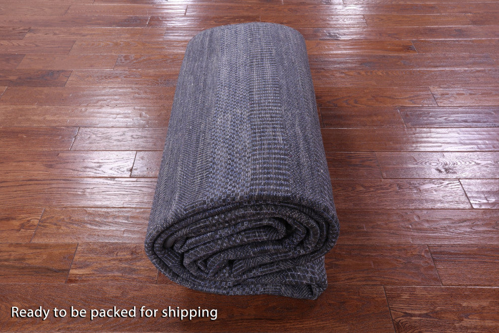 6' 1" X 18' 3" Hand-Knotted Savannah Grass Wool and Silk Rug Q11985