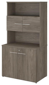 Office 500 Tall Storage Cabinet with Doors in Modern Hickory - Engineered Wood