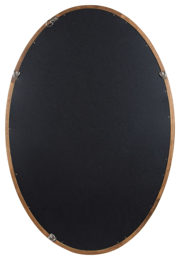 Hogan Oval Framed Wall Mirror, Rustic Brown 24x36