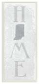 Indiana Home State Map Grey Te"xtured Word Design, 7"x17"