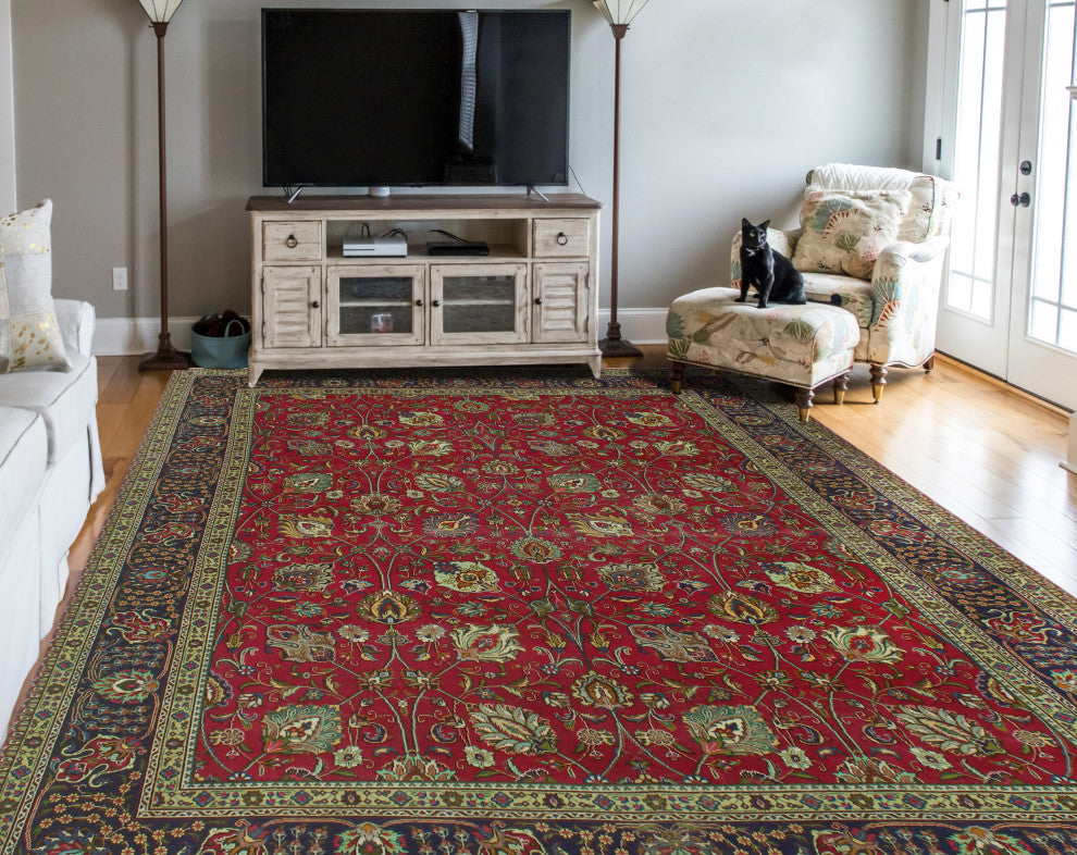 Fine Vintage Distressed Adel Red Rug