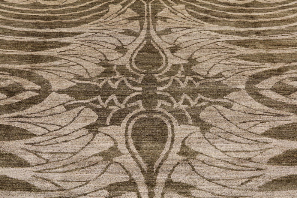 12' 2" X 18' 3" Modern Hand Knotted Wool Area Rug Q4435
