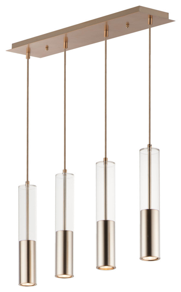 ET2 E11004-24 Torch 4 Light 28"W LED Linear Pendant - Satin Brass