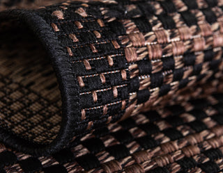 Unique Loom Brown Checkered Outdoor 2'x3' Area Rug