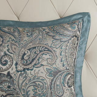 Madison Park Aubrey 12 Piece Comforter Set With Cotton Bed Sheets, Teal