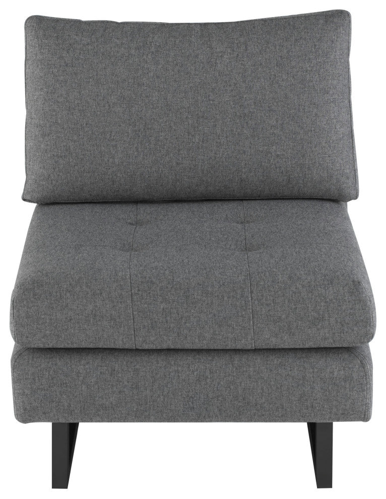 Janis Shale Grey Fabric Armless Sofa Seat, HGSC553