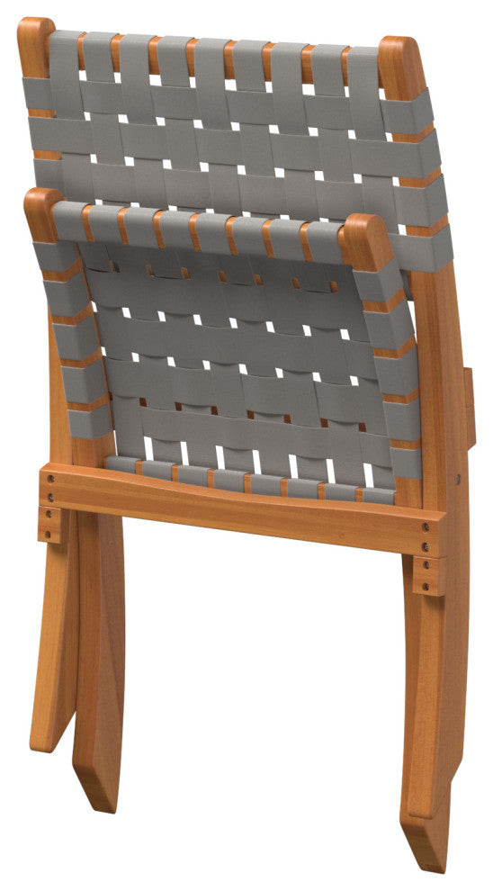 Sava Indoor-Outdoor Folding Chair in Warm Gray Webbing