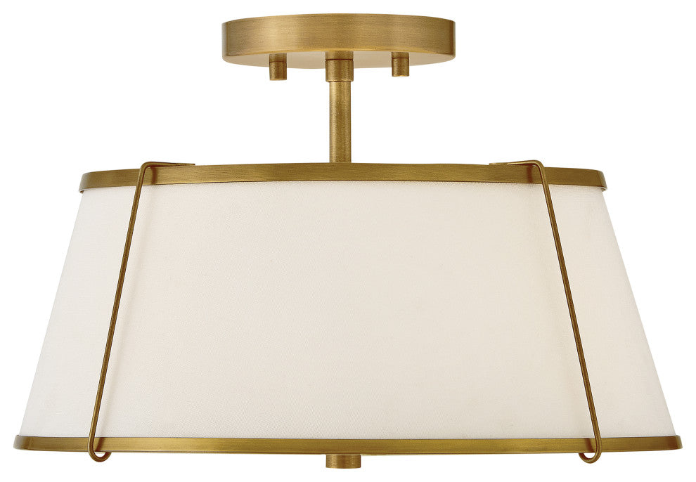 Hinkley Clarke Medium Semi-Flush Mount, Lacquered Dark Brass
