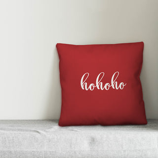 Hohoho, Red 18x18 Throw Pillow