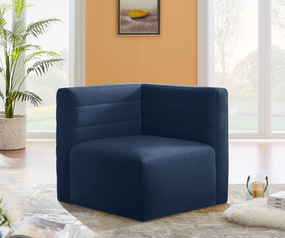 Quincy Modular Component, Navy, Corner Chair