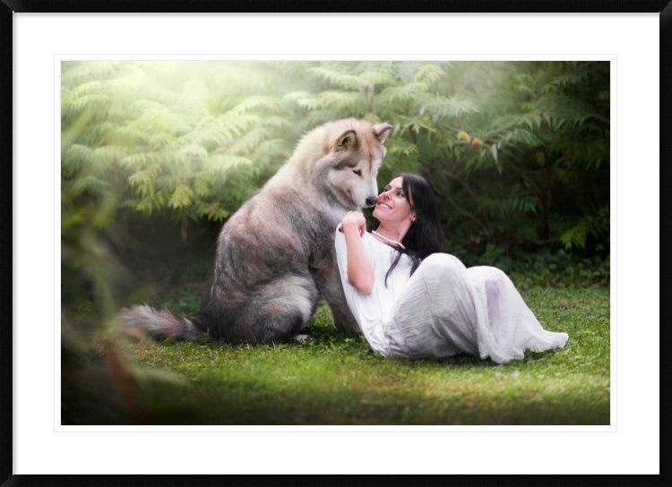 "Saved by the wolf" Framed Digital Print by Ghizzi Panizza Alberto, 44x32"