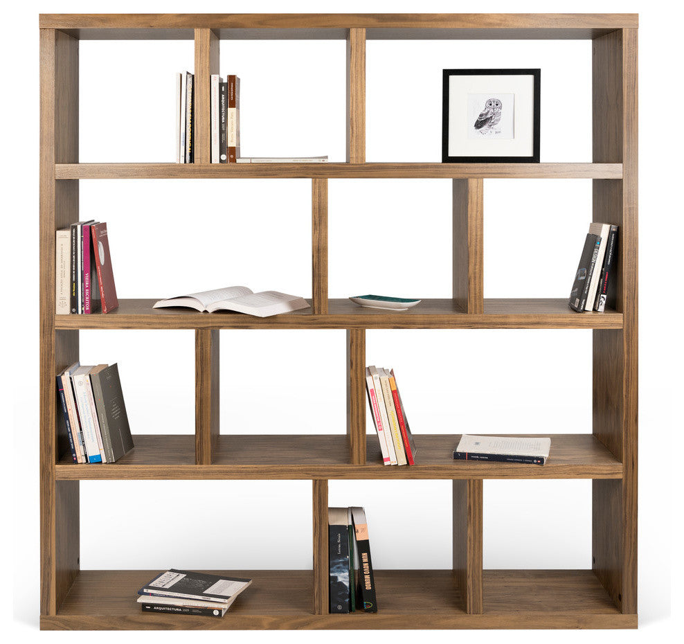 Berlin 4 Levels Bookcase, 150 cm., Walnut