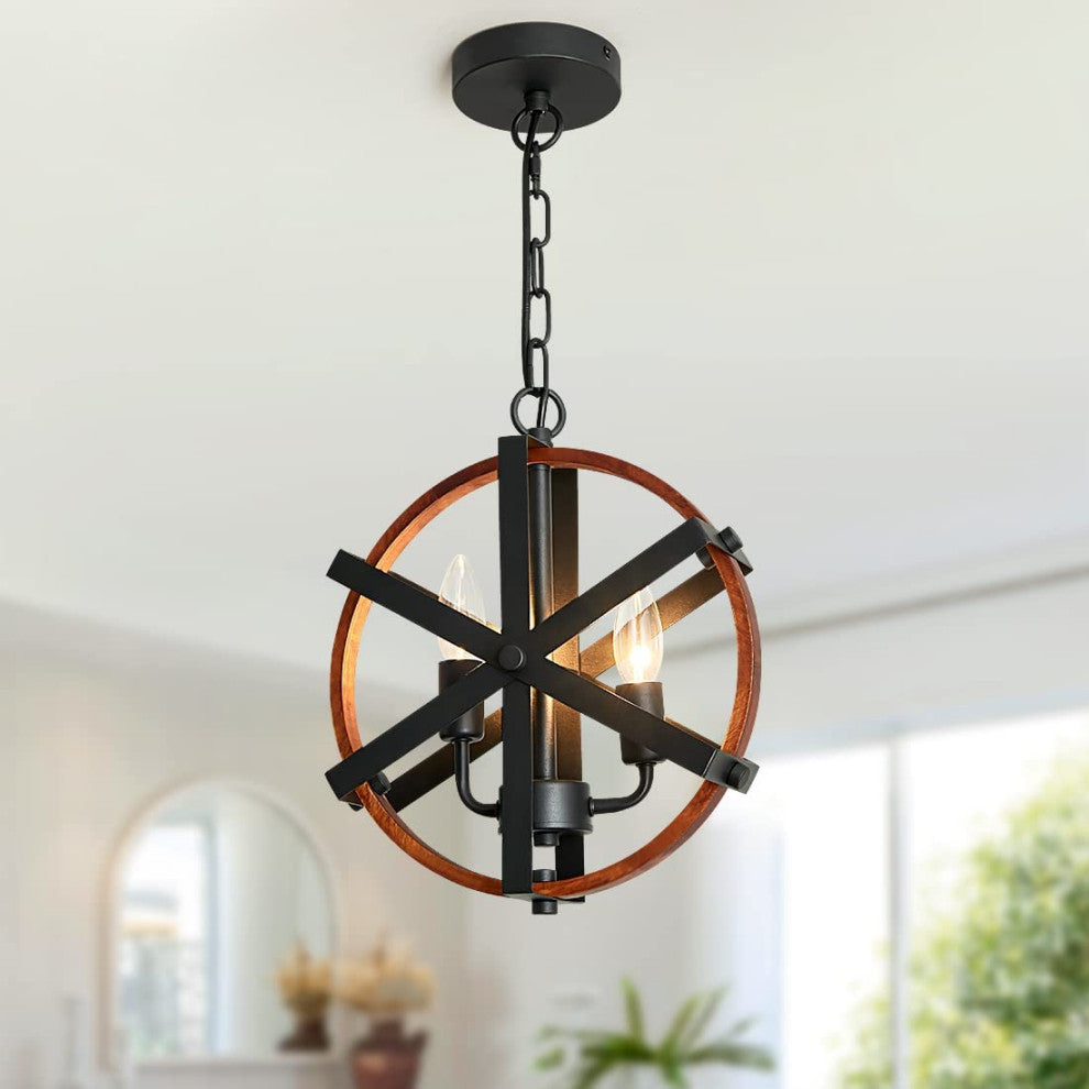 Globe Rustic Pendant Light Rustic Wooden Pendant Light Fixture