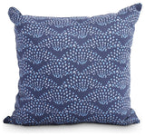 Fan Dance 20" Blue Geometric Print Decorative Throw Pillow
