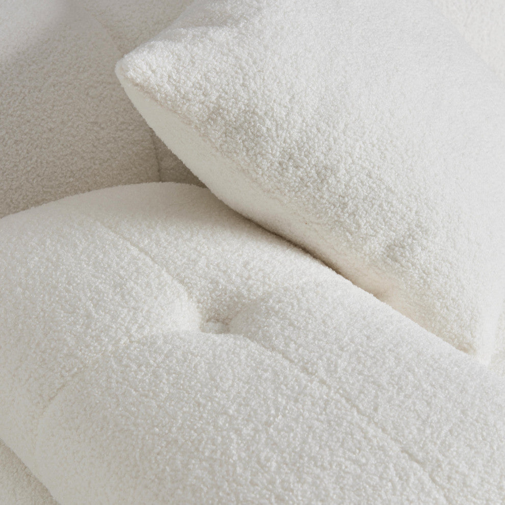Calliope Cream Vegan Shearling Modular Loveseat Cream