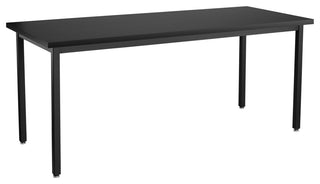 NPS Steel Fixed Height Science Lab Table, 30x72x30, ChemRes Top, Black Frame