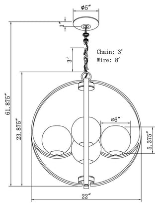 4-Light Foyer Chandelier, Antique Bronze