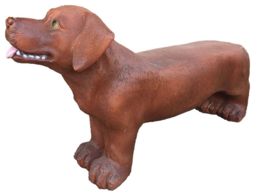 32" Chocolate Labrador Bench