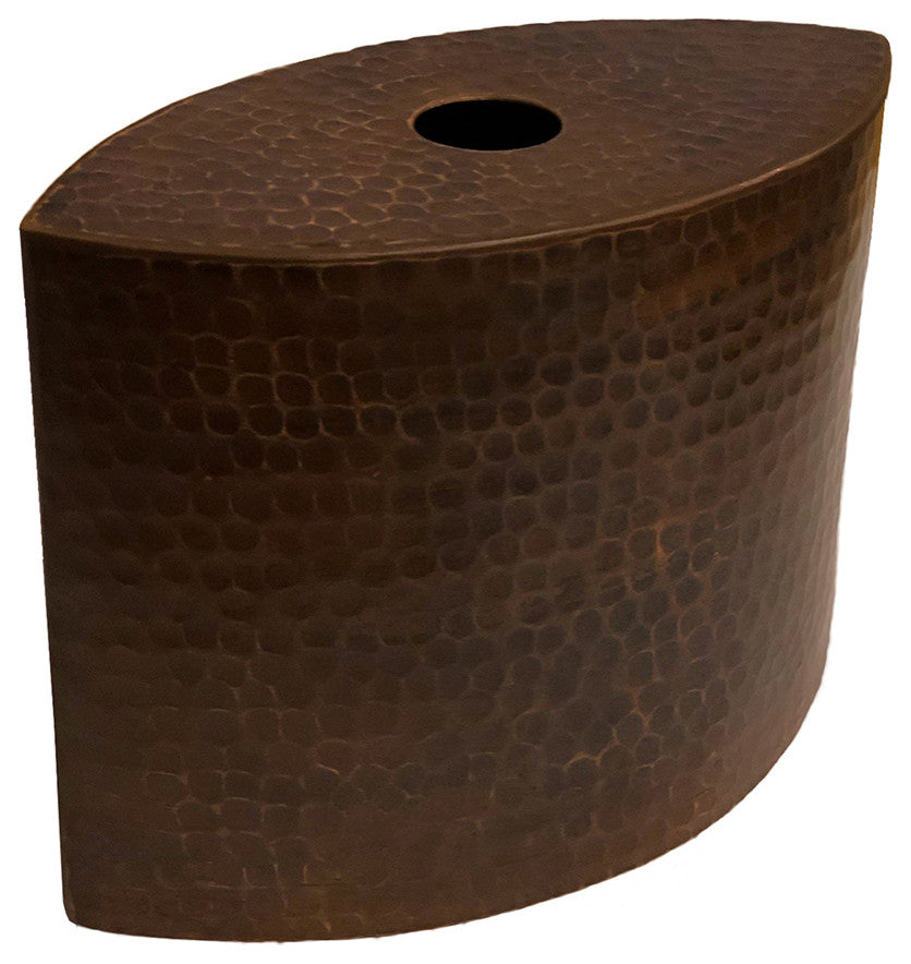 Hand Hammered Copper 8" Oval Cylinder Pendant Light Shade