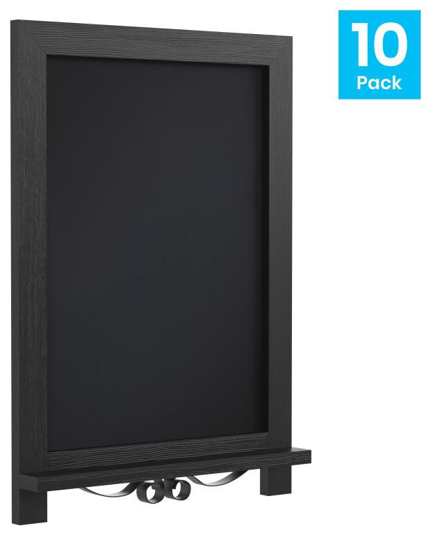 Canterbury Tabletop Magnetic Chalkboards, Set of 10, Black, 12" X 17"