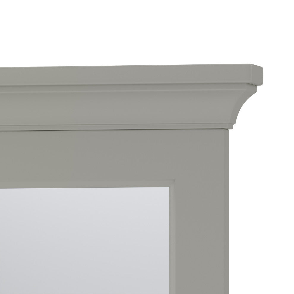 Framed Wall Mounted Bathroom Mirror, Gray;, 32" X 32"