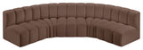 Arc Vegan Leather Upholstered 5-Pc. U-Shaped Modular Sectional, Brown