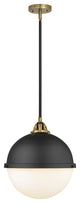 Innovations 288-1S-BAB-HFS-121-BK-LED Hampden 1 Light Pendant, Matte Black