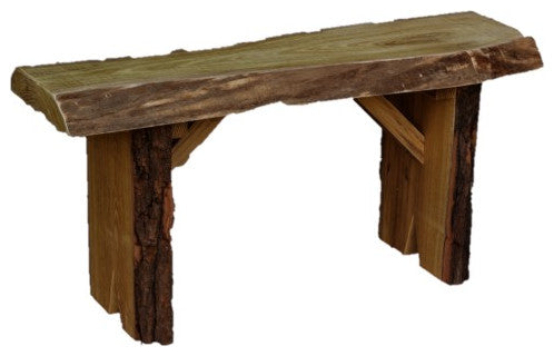 Live Edge Locust Wildwood Bench, Mushroom Stain, 3 Foot