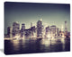 Black and White NYC Night Panorama, Extra Large Canvas Art Print, 60"x28"
