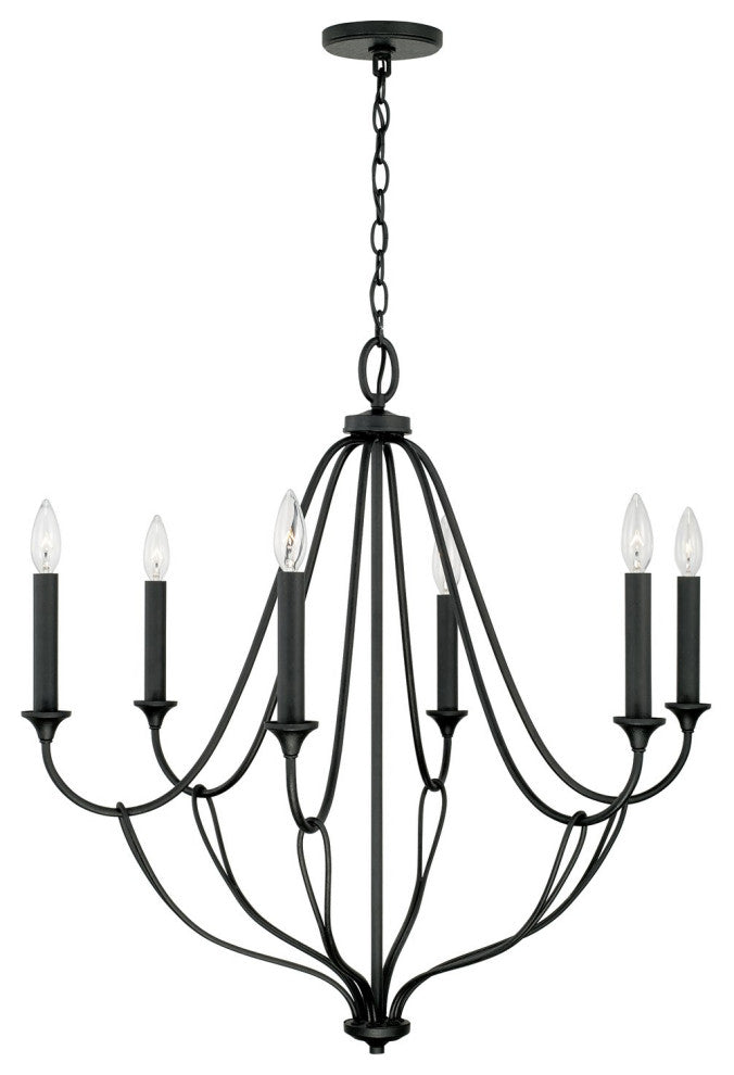 Capital Lighting Bentley 6-Light Chandelier 441661BI Black Iron
