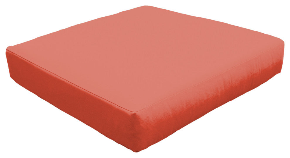 6" High Back Cushion for Ottoman, Tangerine