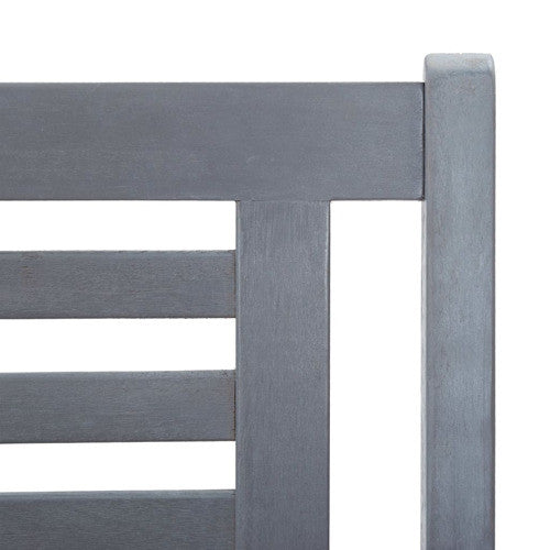 vidaXL Loveseat Wooden Outdoor Bench with Backrest Gray Solid Wood Eucalyptus