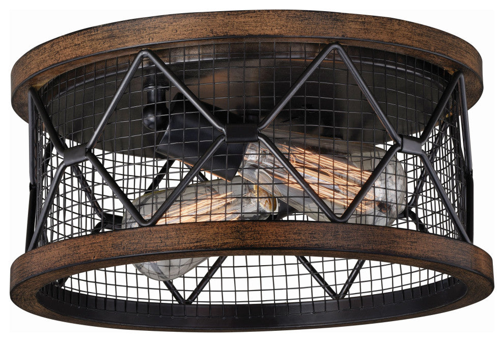 Bremerton 13" Flush Mount Ceiling Light Oil Rubbed Bronze and Burnished Teak