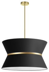 Black Transitional Pendant With Aged Brass Metal