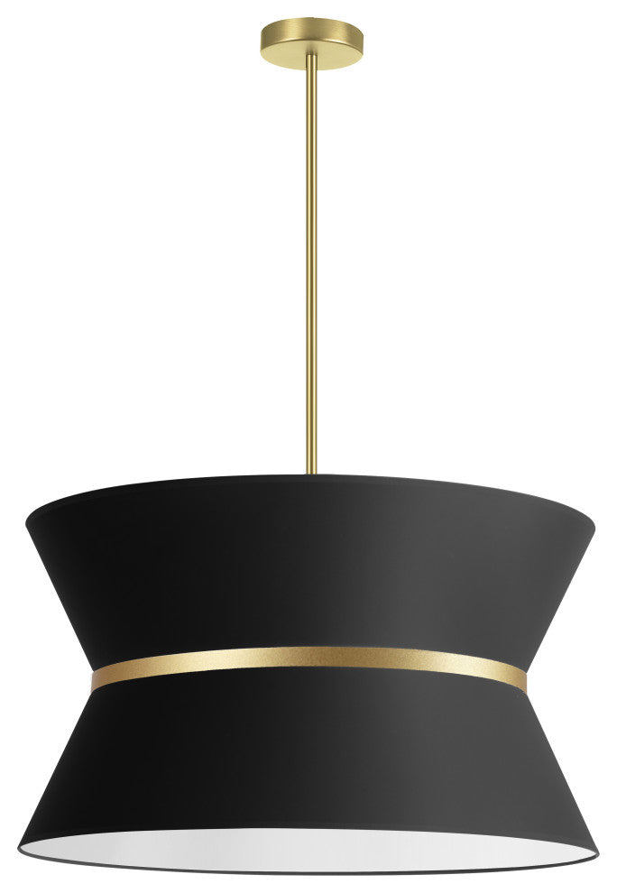 Black Transitional Pendant With Aged Brass Metal