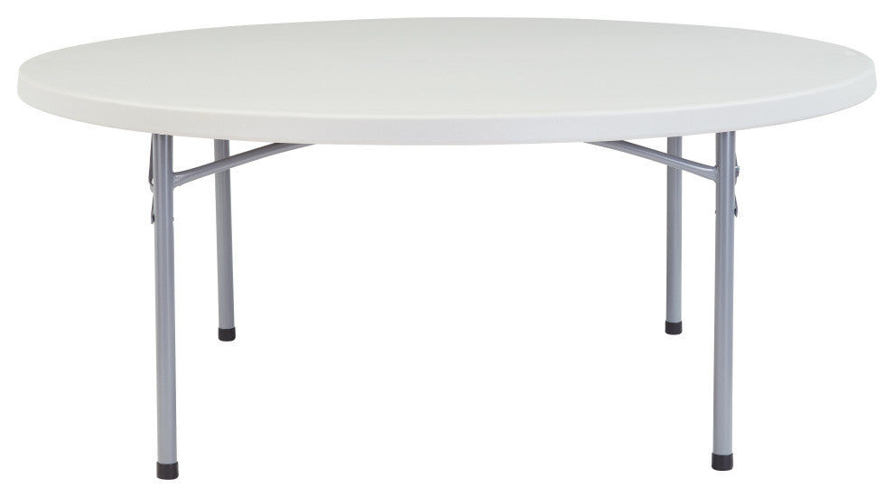NPS 71" Heavy Duty Round Folding Table, Speckled Grey
