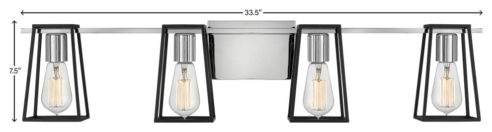 Hinkley Filmore Large Four Light Vanity, Chrome