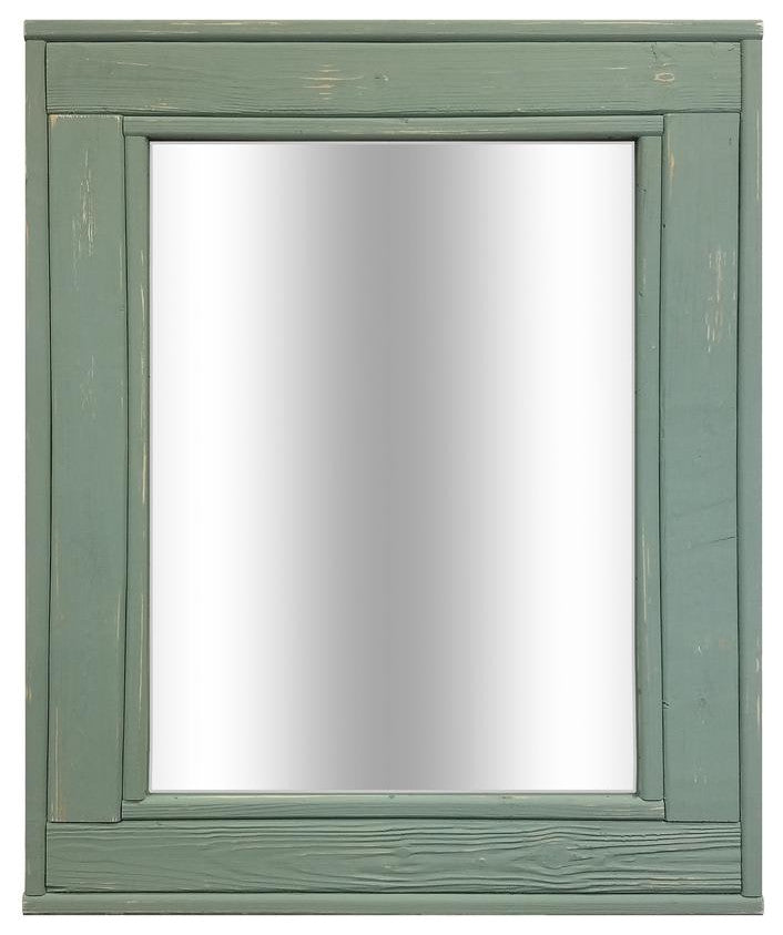 Herringbone Vanity Mirror, Avocado Green, 42"x30", Horizontal