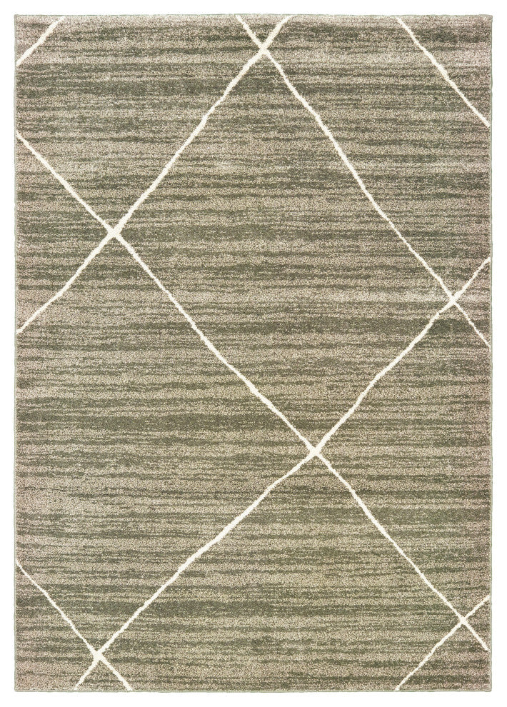 Oriental Weavers Carson Grey/ Ivory Geometric Indoor Area Rug 3'10"X5'5"