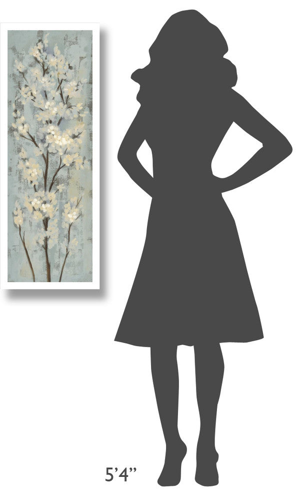"Almond Branch II on Light Blue" Paper Print by Silvia Vassileva, 14"x38"