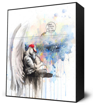 All Dogs Go to Heaven Mini Art Block by Lora Zombie