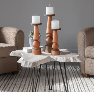 Uttermost 18045 Cassiopeia Glass Table Pillar Candle Holder - Set - Matte