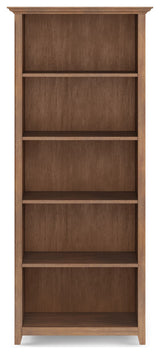 Amherst SOLID WOOD 5 Shelf Bookcase, Rustic Natural Aged Brown