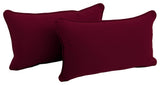 20"X12" Double-Corded Solid Twill Back Support Pillows, Set of 2, Burgundy